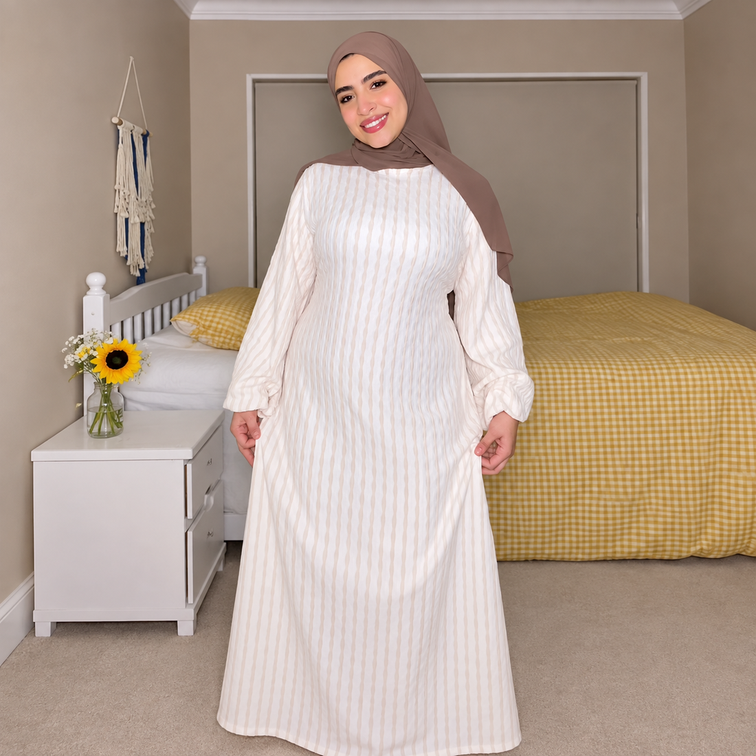 فستان جبير مقلم