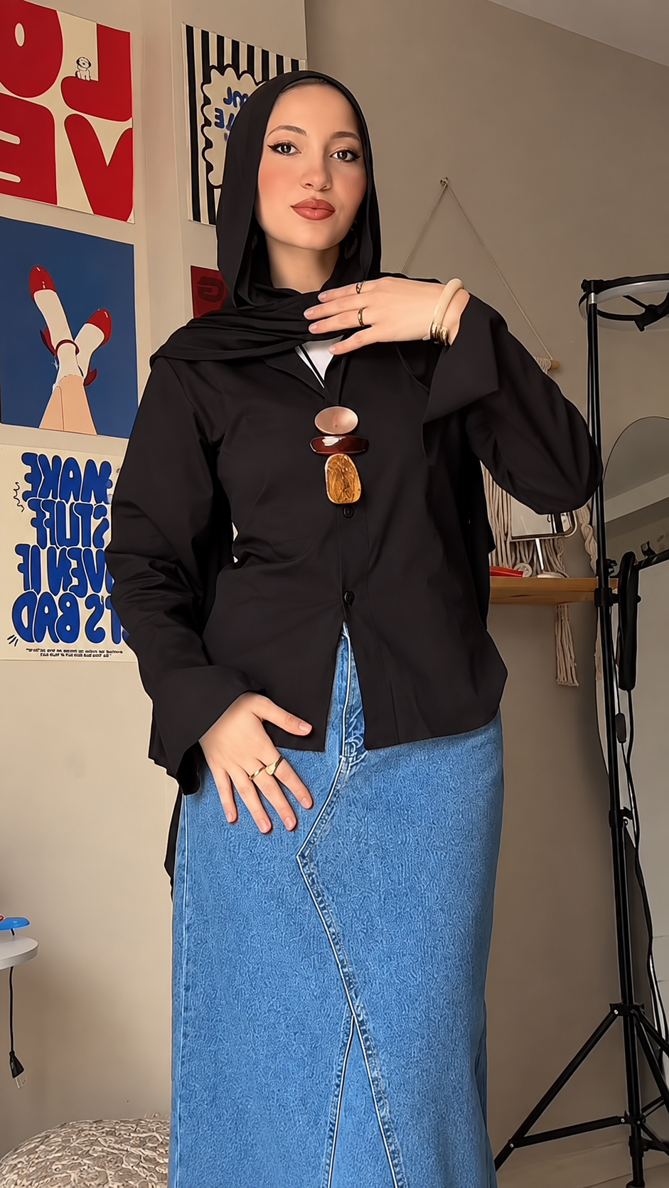 شميز بوبلين رباط في الضهر