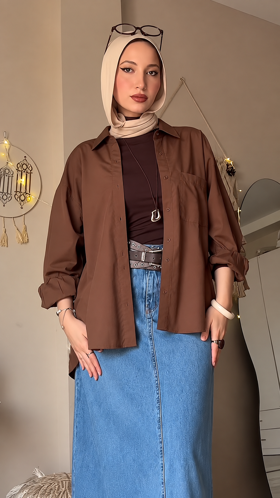 شميز بوبلين اوفر سايز