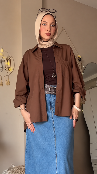 شميز بوبلين اوفر سايز